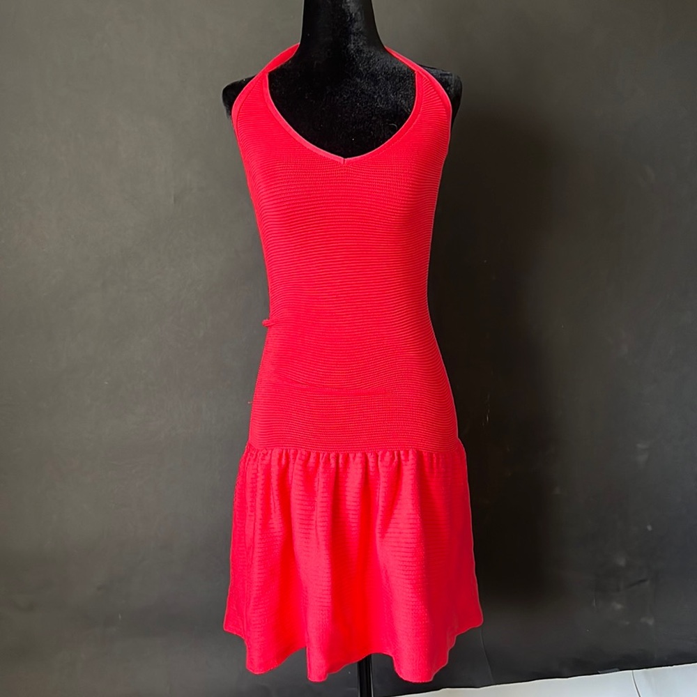 Red flair dress